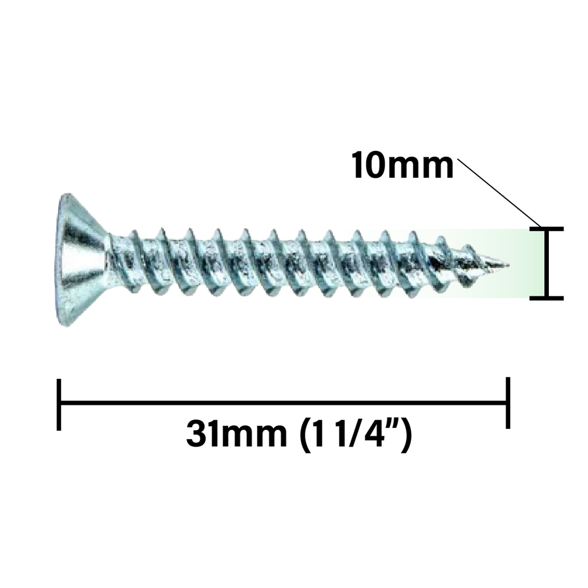 Rikä TWSR029 Woodscrew Twin-Thread CSK BZP 10 x 1 1/4in 200pk